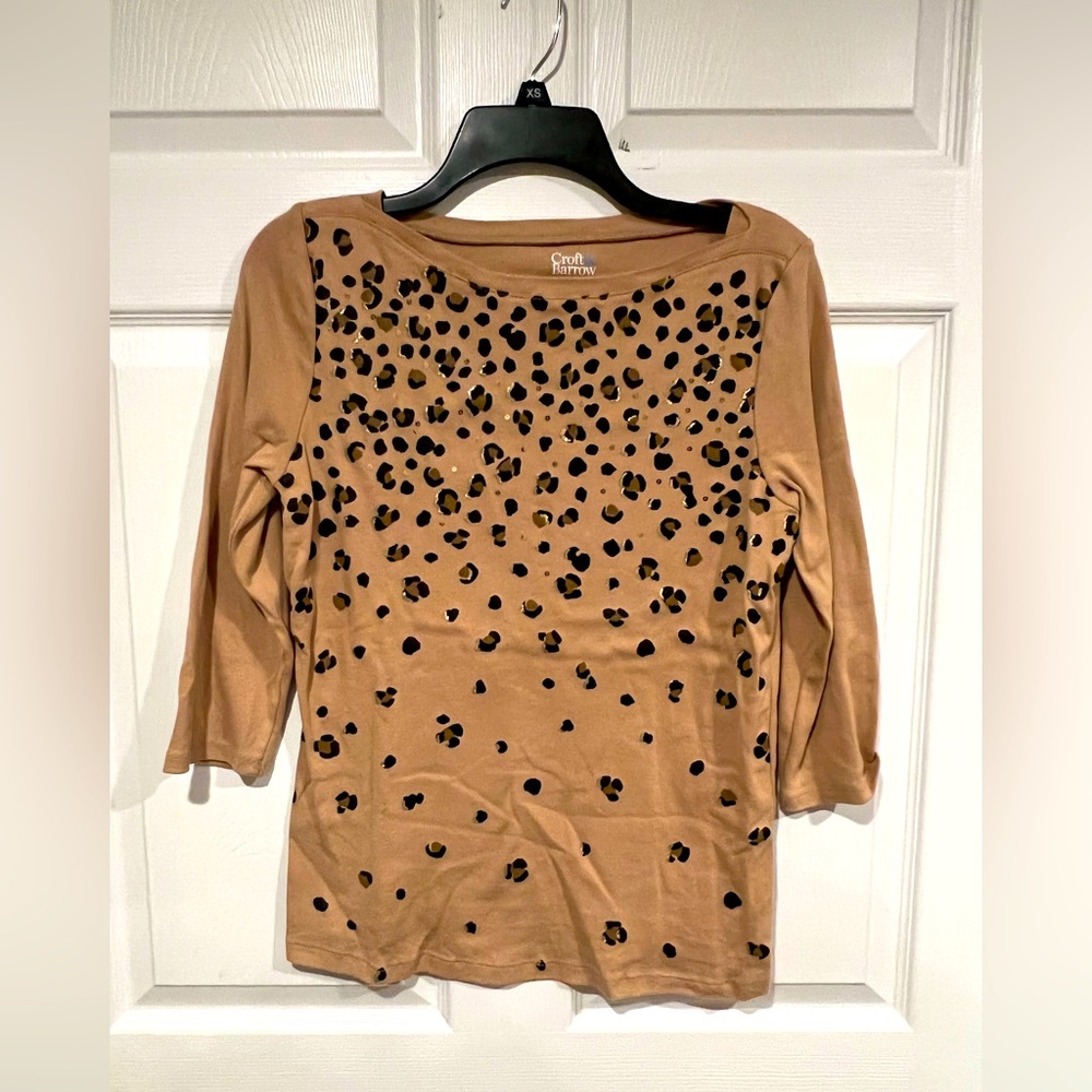 Croft & Barrow - Petite Small - Cheetah Print Design